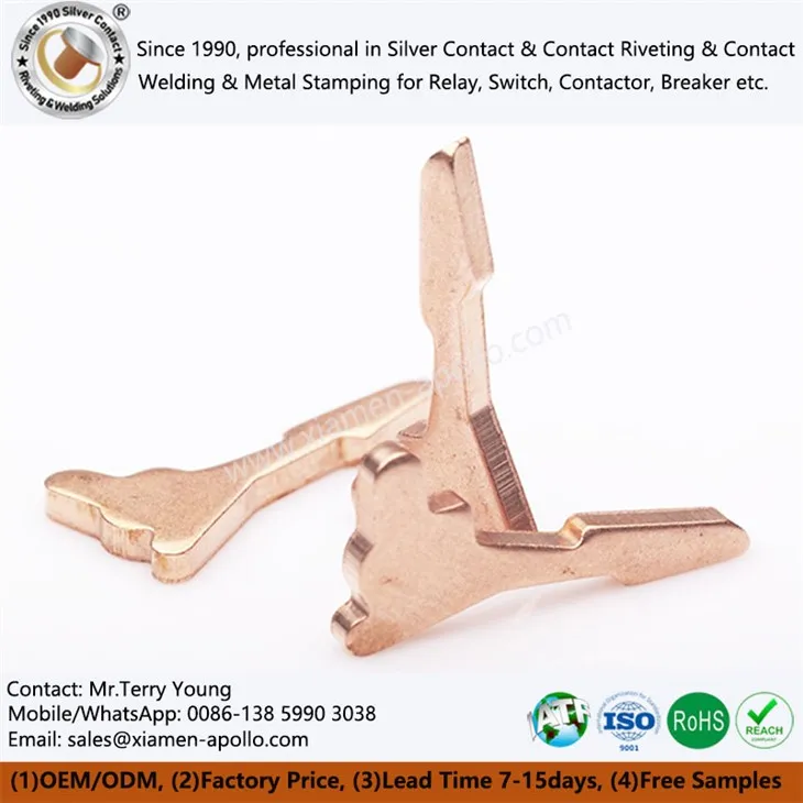 Koper gestempelde onderdelen voor schakelaars