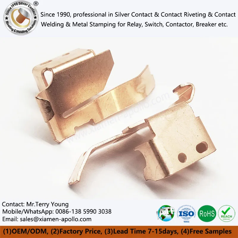 Koperen stempelveercontacten voor elektrische schakelaar