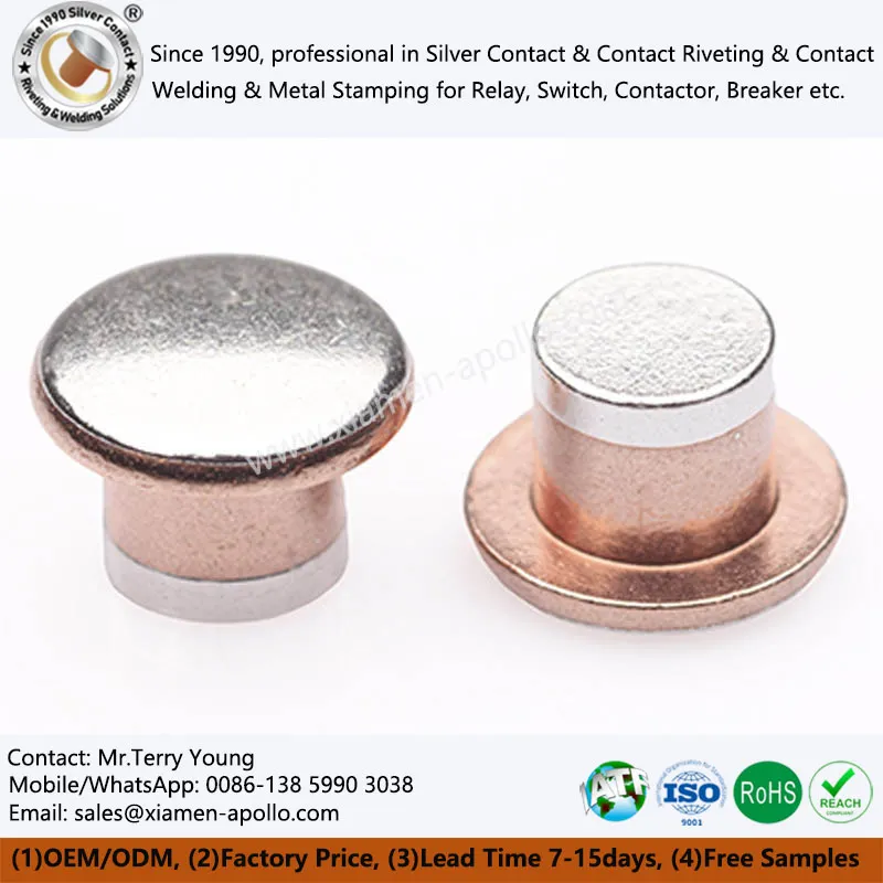 Elektrisch dubbel metalen contactklinknagel