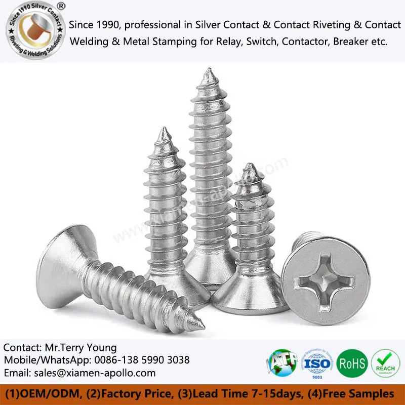 Roestvrijstalen verzonken schroeven